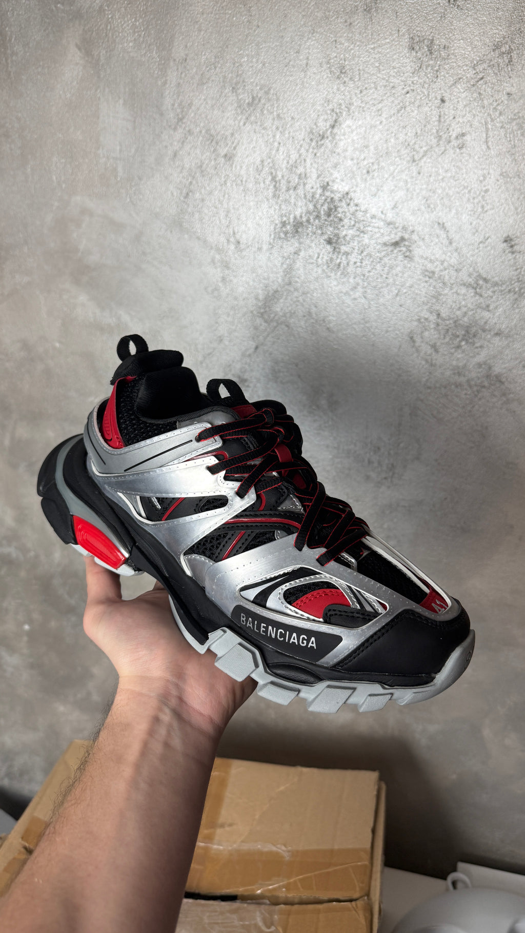 Balenciaga Track Silver Red