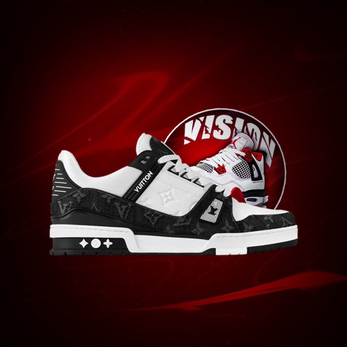 Louis Vuitton Trainer Black White