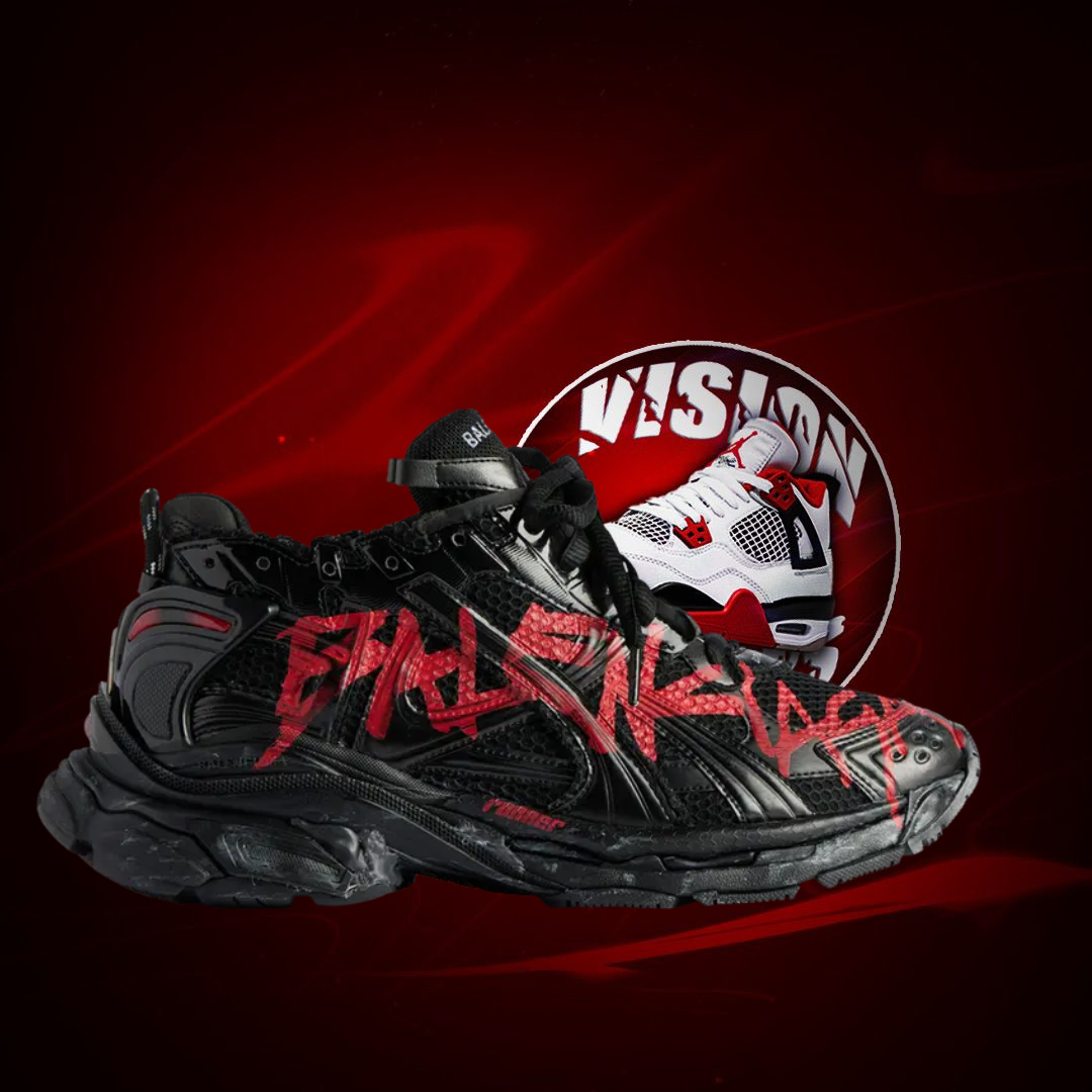 Balenciaga Runner Graffiti Black Red